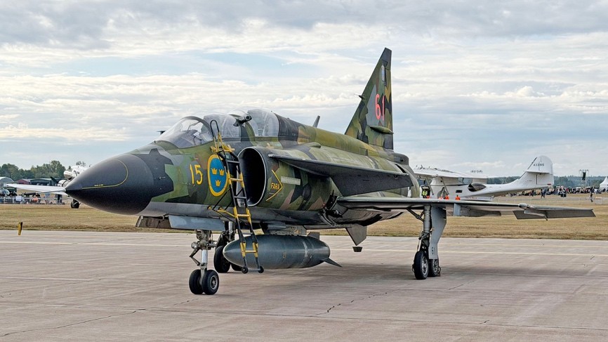 Viggen till beskådan under Flygdagarna i Linköping 22-23 augusti 2026. Foto: Rickard Bergkvist, som för övrigt varit fotomekaniker på just Viggen